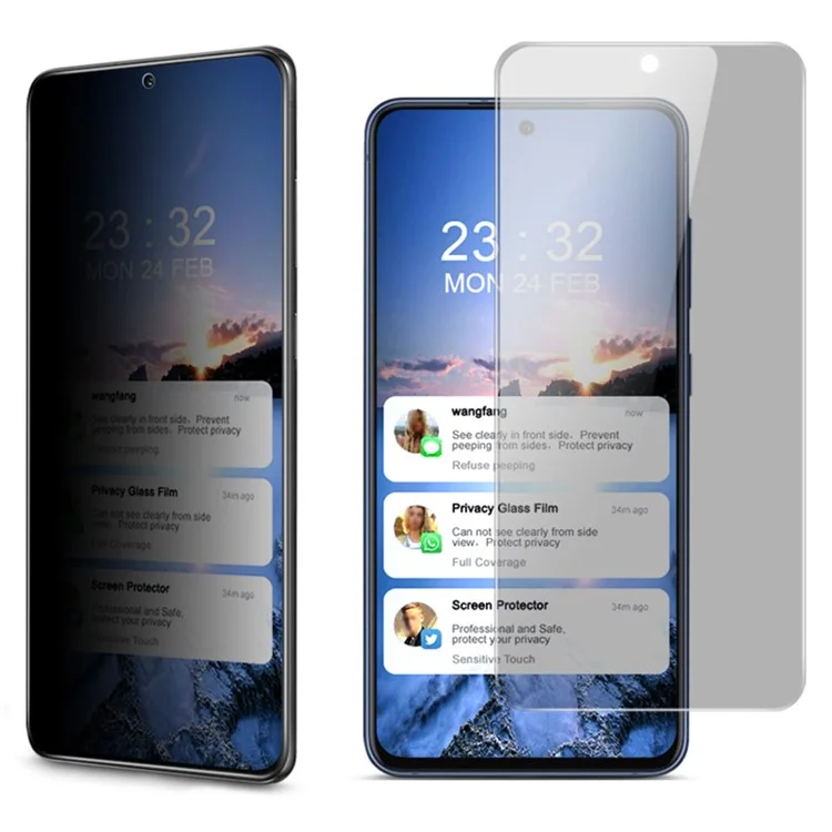IMAK 9H Dureza Espejo Pantalla Táctil Anti-espía Película Protectora de Vidrio Templado para Samsung Galaxy S21 FE
