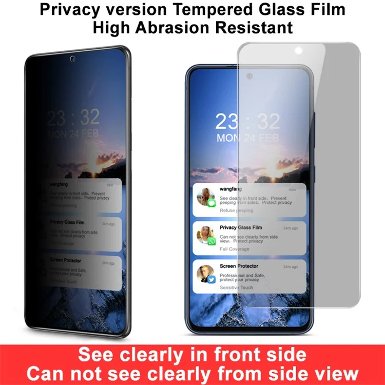 IMAK 9H Dureza Espejo Pantalla Táctil Anti-espía Película Protectora de Vidrio Templado para Samsung Galaxy S21 FE