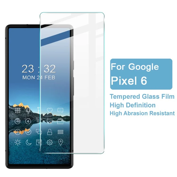 Protector de pantalla de vidrio templado IMAK serie H para Google Pixel 6 Película ultraclara a prueba de roturas