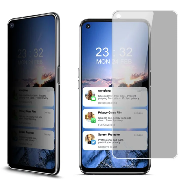 IMAK pour Oppo A74 5G / A54 5G / 4G 9H Anti-Espion Anti-Peep Film de protection d'écran incassable sans bulles