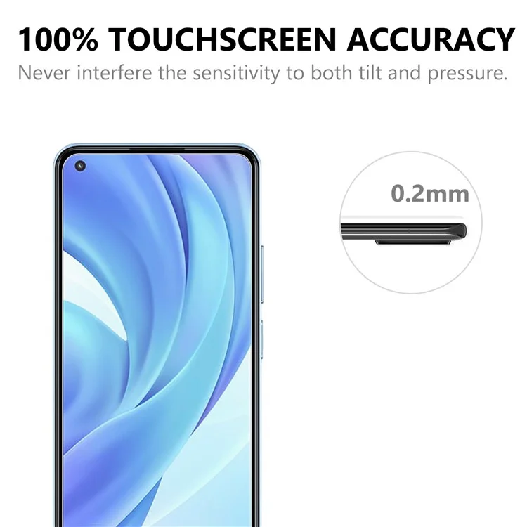 Anti-Scratch 2,5d Edge Bubble Bubble Без Закаленного Стеклянного Экрана Для Xiaomi Mi 11 Lite 4G / 5 г /11 Lite 5g ne