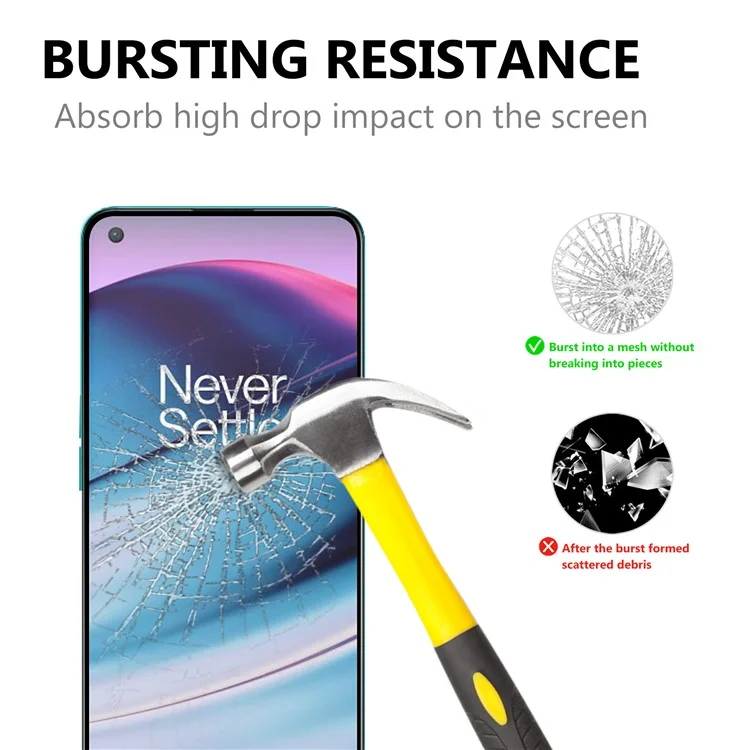 Película de Vidrio Templado Ultra Clara con Bordes Negros Completos y Pegamento Completo para OnePlus Nord CE 5G