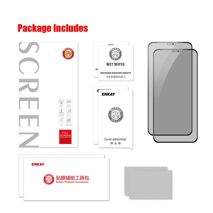 ENKAY HAT PRINCE 2 Protecteurs d'écran en verre trempé anti-éblouissant 28° anti-espionnage, couvrance écran complet, pour iPhone 12 Pro Max 6,7 pouces 