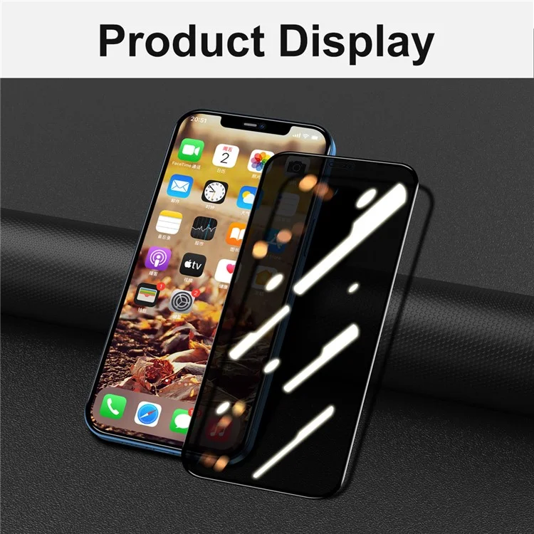 ENKAY HAT PRINCE 2 Protecteurs d'écran en verre trempé anti-éblouissant 28° anti-espionnage, couvrance écran complet, pour iPhone 12 Pro Max 6,7 pouces 