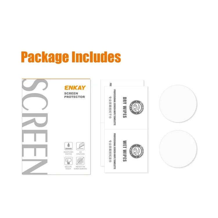 ENKAY HAT PRINCE 2Pcs/Pack for Huawei Watch 3 Pro 48mm 0.2mm 9H 2.15D Arc Edge Tempered Glass Screen Protectors Films