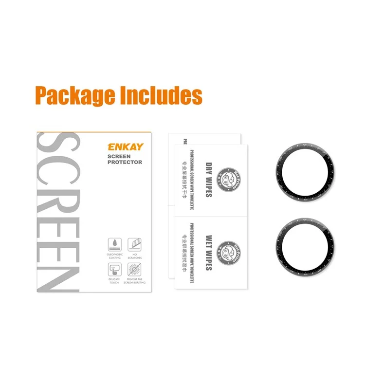 ENKAY HAT PRINCE [2PCS] 3D Curved Soft PC Edge + PMMA Full Cover Tempered Glass Screen Protectors for Huawei Watch 3 Pro 48mm