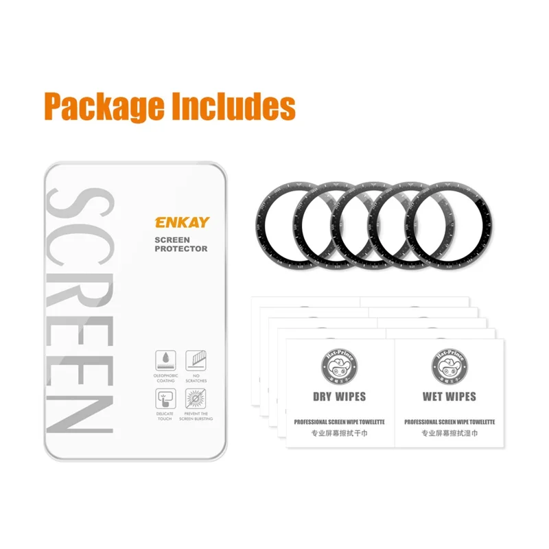 Enkay Hut Prince [5pcs] 3D Gebogene Weiche PC -kante + PMMA in Voller Größe Temperierte Glasschriftenschutzfilme Für Huawei Uhr 3 Pro 48mm
