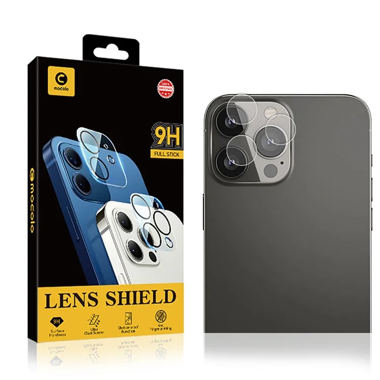 MOCOLO 9H Protecteur d'Objectif Caméra en Verre Trempé HD Couverture Film pour iPhone 13 Pro 6.1 pouces - Transparent