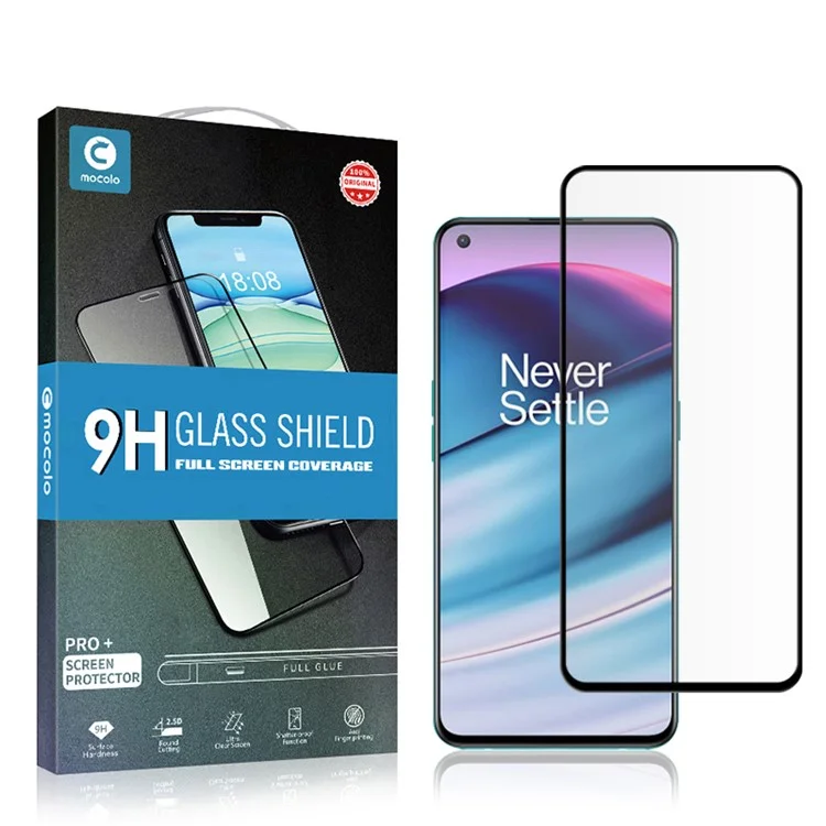 MOCOLO HD 9H Full Screen Coverage Silk Print High Definition Tempered Glass Full Glue Protector for OnePlus Nord CE 5G - Black