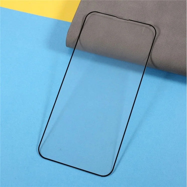 For iPhone 13 Pro Max / 14 Plus Anti-explosion Silk Printing Full Glue Full Screen Tempered Glass Protector Film