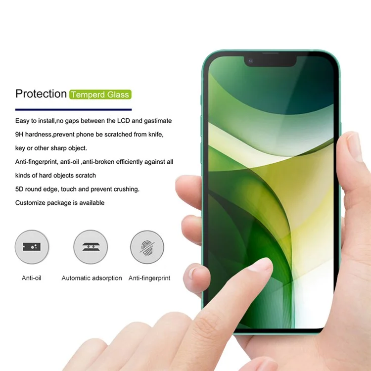 MOCOLO Fingerprints-Free HD Ultra Clear Tempered Glass Full Glue Screen Protector für iPhone 13 mini 5,4 Zoll