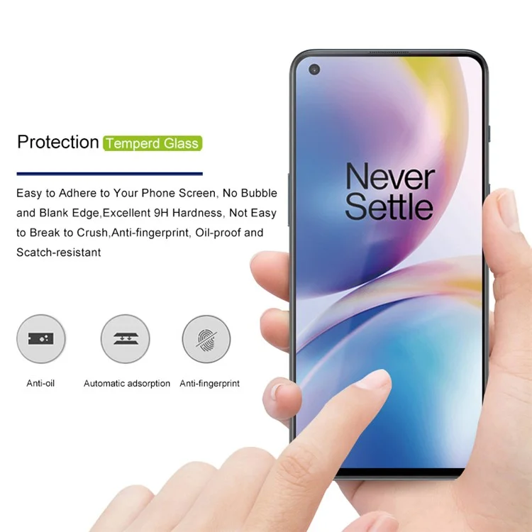 MOCOLO for OnePlus Nord / Nord 2 5G  / Nord 2T / Nord CE 5G Full Screen Full Glue Silk Printing Tempered Glass Film 9H Hardness HD Scratch Resistant Screen Protector - Black