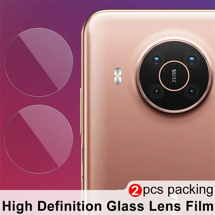IMAK 2 pièces/paquet Ultra Clear Anti-Scratch Tempered Glass Camera Lens Protector Films pour Nokia X10 / X20
