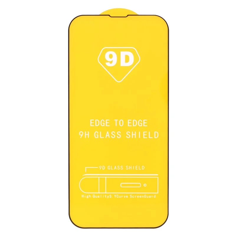 (Full Glue) 9D Full Screen Coverage Silk Print Tempered Glass Protective Film for iPhone 13 / 13 Pro / 14
