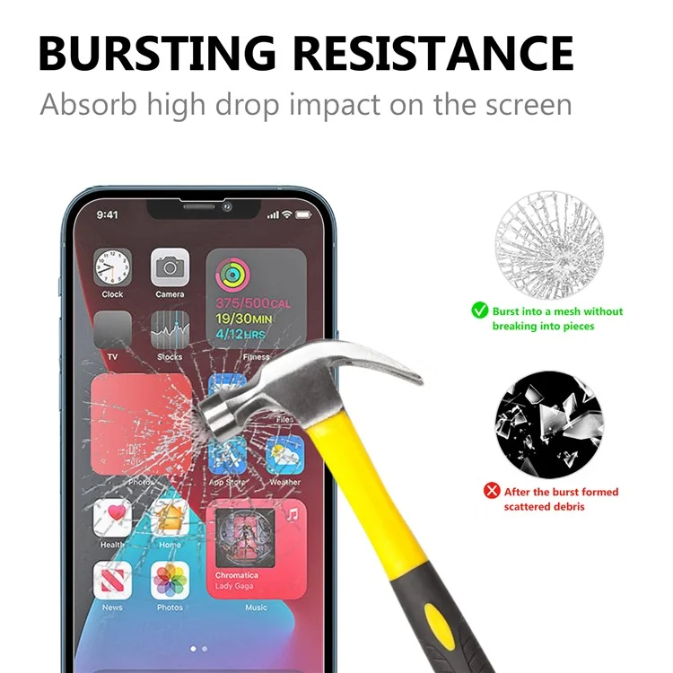 Para iPhone 13 Pro Max / 14 Plus, Protetor de Tela Anti-Explosão, Película de Vidro Temperado de Borda Curva de 0,3 mm