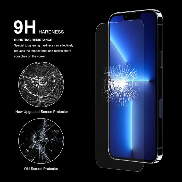 HAT PRINCE 0.26mm 9H Hardness 2.5D Double Defense Premium Tempered Glass Screen Protector for iPhone 13 / 13 Pro / 14