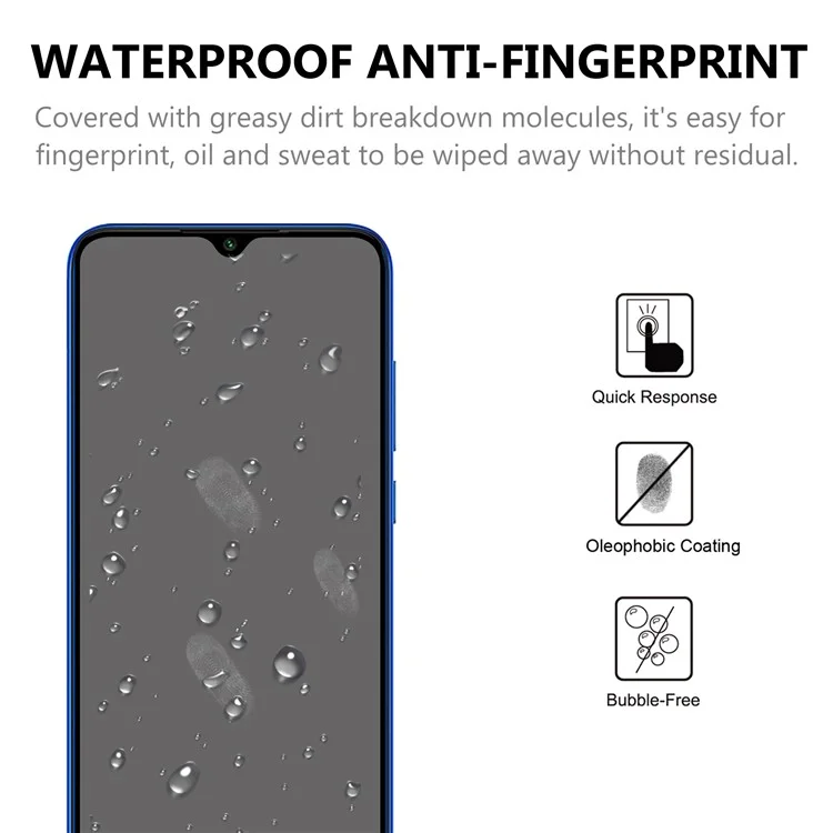 Ultra Clear Full Glue Black Edges Tempered Glass Screen Protector für Xiaomi Redmi Note 8 2021