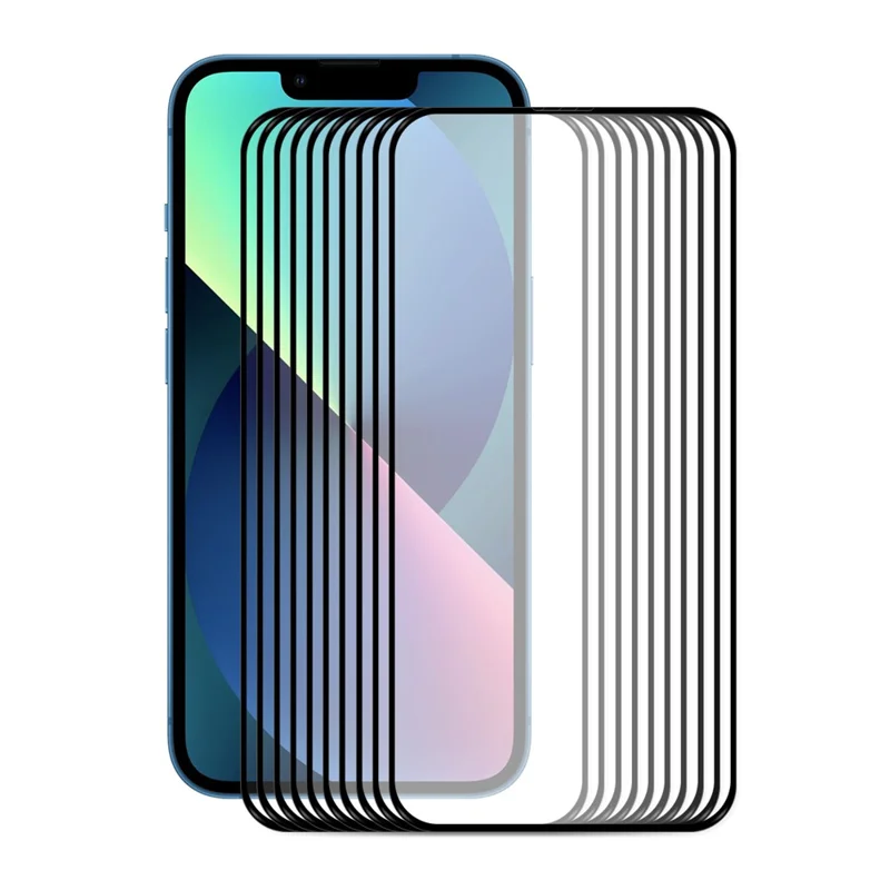 10Pcs/Set ENKAY HAT PRINCE 0.26mm 2.5D 9H Complete Covering Full Glue Tempered Glass Screen Protector for iPhone 13 mini 5.4 inch