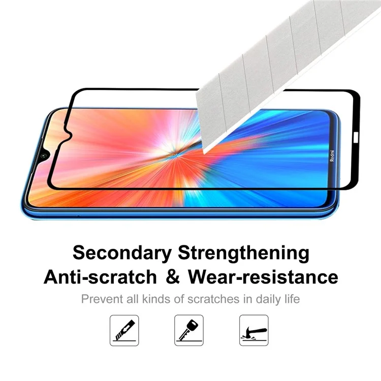 2 piezas/Set HAT PRINCE 0.26mm 9H 2.5D Película protectora de pantalla de vidrio templado a prueba de huellas dactilares de tamaño completo para Xiaomi Redmi Note 8 2021