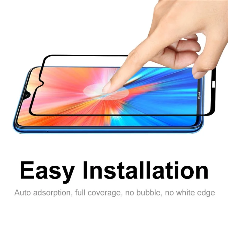2 piezas/Set HAT PRINCE 0.26mm 9H 2.5D Película protectora de pantalla de vidrio templado a prueba de huellas dactilares de tamaño completo para Xiaomi Redmi Note 8 2021