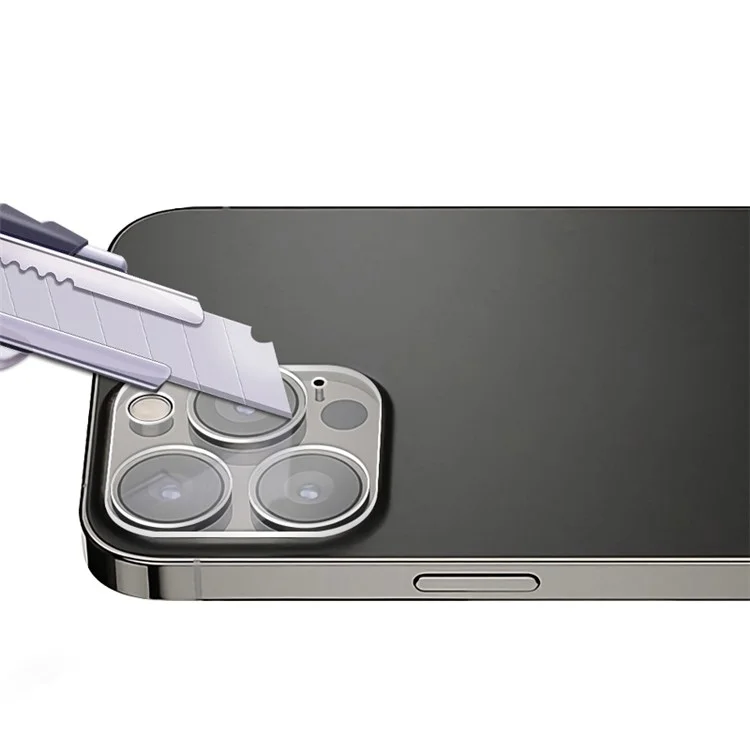MOCOLO para iPhone 13 Pro de 6.1 pulgadas Protector de lente de cámara de seda Impresión Película de cristal templado de vidrio HD de 9H de dureza trasera - Transparente