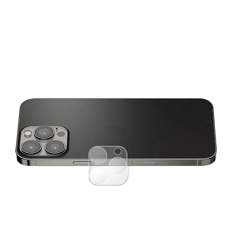 MOCOLO para iPhone 13 Pro de 6.1 pulgadas Protector de lente de cámara de seda Impresión Película de cristal templado de vidrio HD de 9H de dureza trasera - Transparente