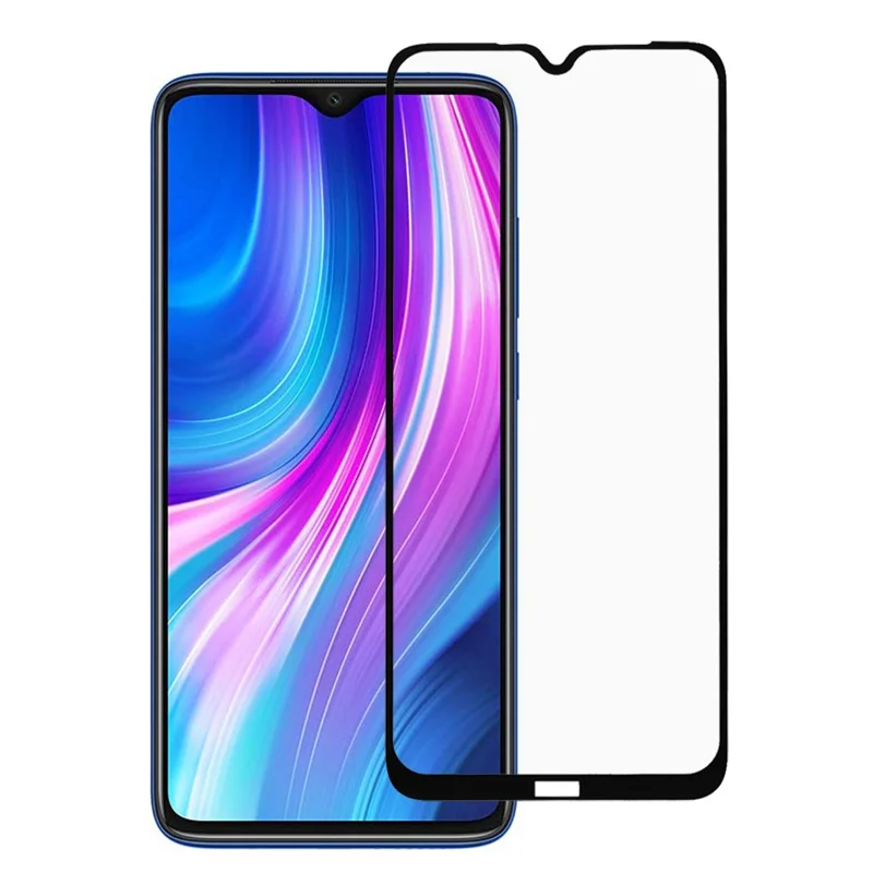 RURIHAI for Xiaomi Redmi Note 8 2021 Full Glue Tempered Glass Screen Protector 2.5D Solid Defense 9H Hardness Film