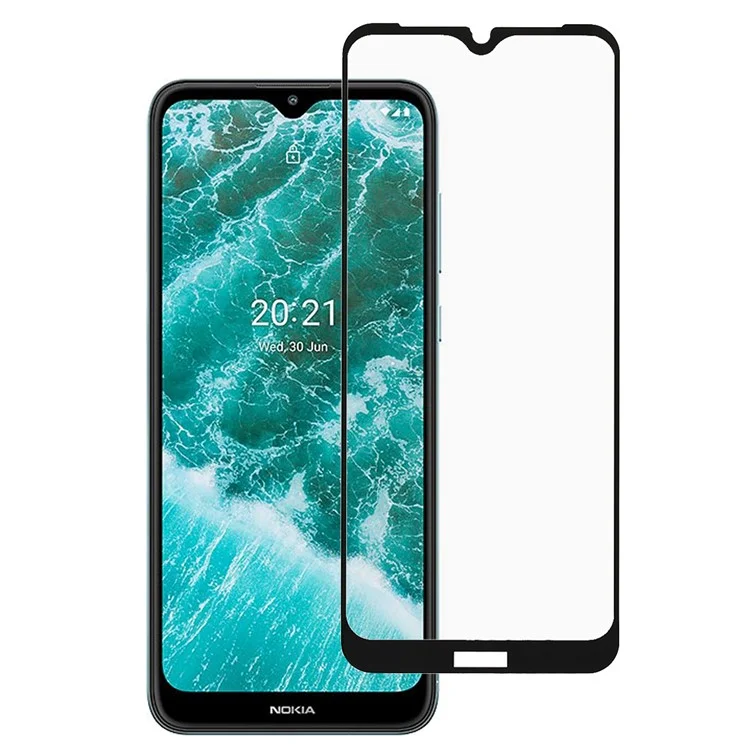 Clear Anti-Explosion Full Glue Full Coverage Silk Print Edge Tempered Glass Screen Protector for Nokia C30
