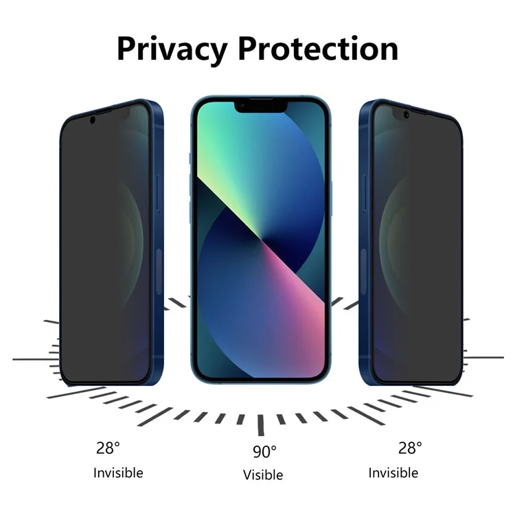 ENKAY HAT PRINCE 28° Protector de pantalla de vidrio templado anti espía de cobertura completa para iPhone 13 mini 5.4 pulgadas 