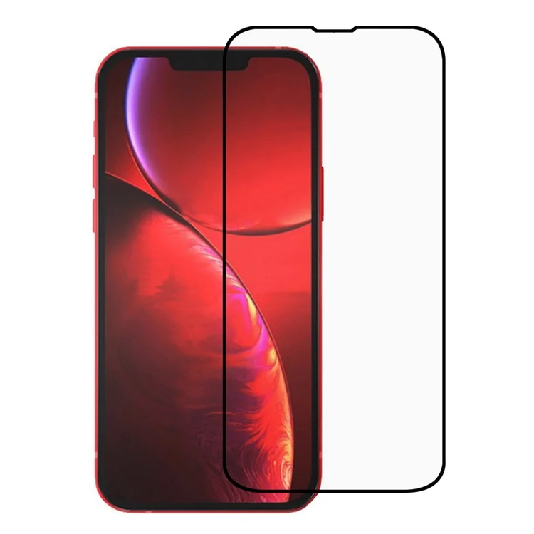 High Aluminum-Silicone Glass High Definition Full Glue Full-Screen Silk Printing Tempered Screen Glass for iPhone 16e / 13 / 13 Pro / 14