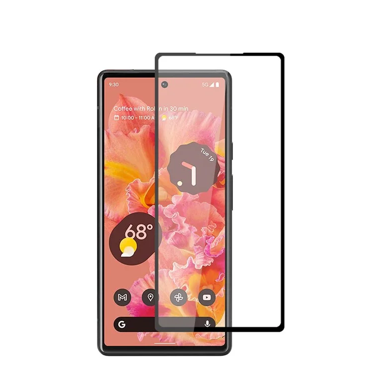 MOCOLO Silk Printing Full Adhesive Glue Full Coverage HD Clear 9H Tempered Glass Screen Guard für Google Pixel 6 - Schwarz