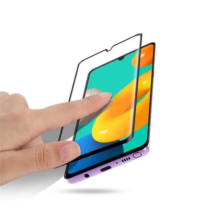 MOCOLO 9H Anti-Scratch HD Clear Full Coverage Full Glue Silk Printing Tempered Glass Screen Protector for Samsung Galaxy M32 (Global Version) - Negro