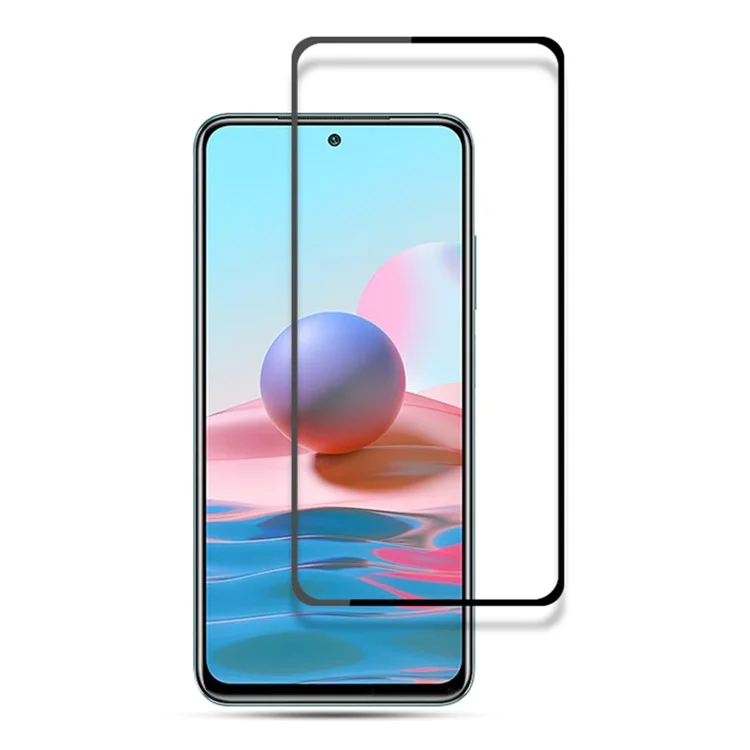MOCOLO HD Transparency Clear Full Glue Full Coverage Silk Printing Tempered Glass Screen Protector Film for Xiaomi Redmi 10 4G (2021)/10 Prime/10 2022 4G/Note 11 4G (MediaTek) - Black