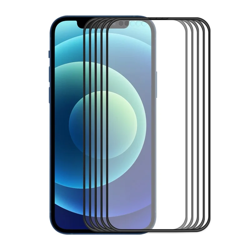 5 Unidades / Conjunto ENKAY HAT PRINCE para iPhone 13 / 13 Pro / 14 / 14 Cobertura Total com Cola Total, Proteção de Ecrã de Vidro Temperado HD Transparente 9H Resistente a Arranhões