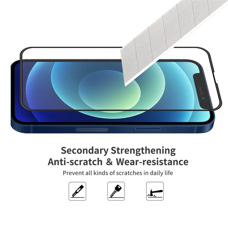5 Unidades / Conjunto ENKAY HAT PRINCE para iPhone 13 / 13 Pro / 14 / 14 Cobertura Total com Cola Total, Proteção de Ecrã de Vidro Temperado HD Transparente 9H Resistente a Arranhões