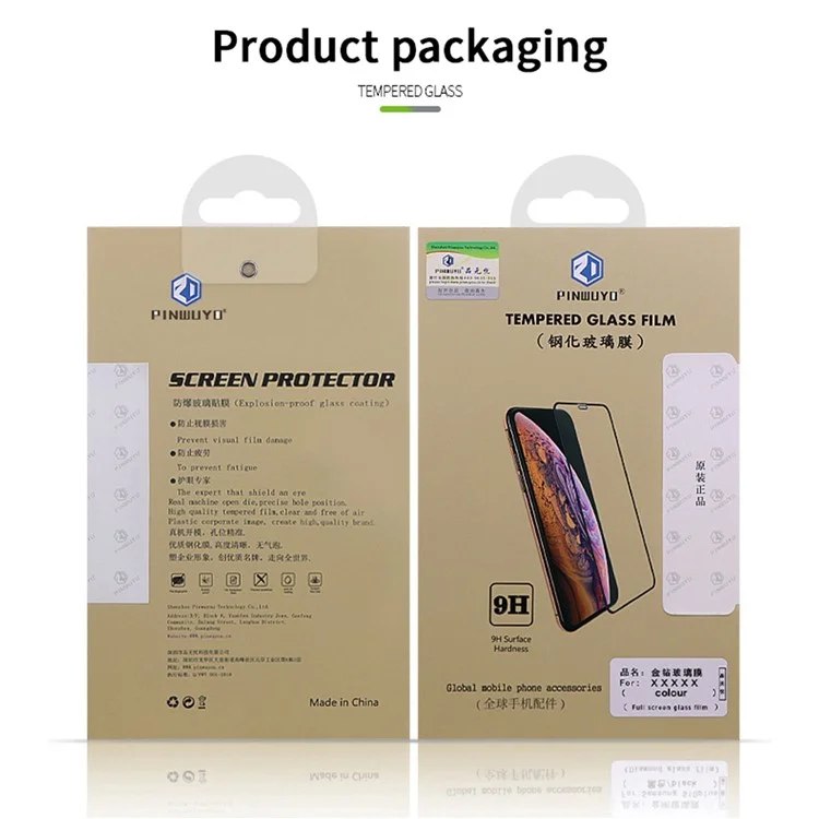 Pinwuyo Cobertura Completa Pegamento Completo 2.5D 9H Anti-DactingPrint Protector De Cristal Templado Anti-explosión Para IPhone 13 Mini 5.4 Pulgadas