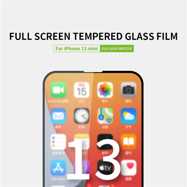 Pinwuyo Cobertura Completa Pegamento Completo 2.5D 9H Anti-DactingPrint Protector De Cristal Templado Anti-explosión Para IPhone 13 Mini 5.4 Pulgadas