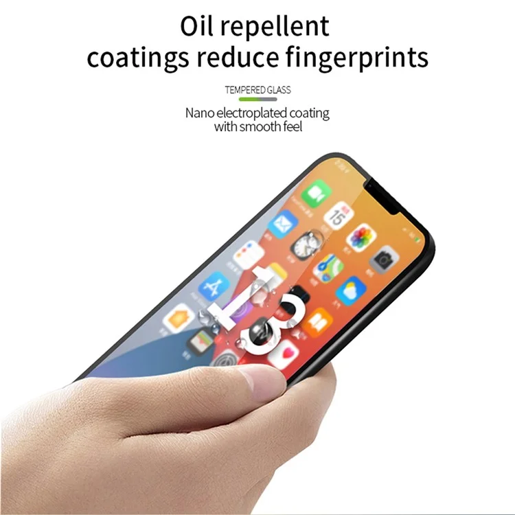 Pinwuyo Cobertura Completa Pegamento Completo 2.5D 9H Anti-DactingPrint Protector De Cristal Templado Anti-explosión Para IPhone 13 Mini 5.4 Pulgadas