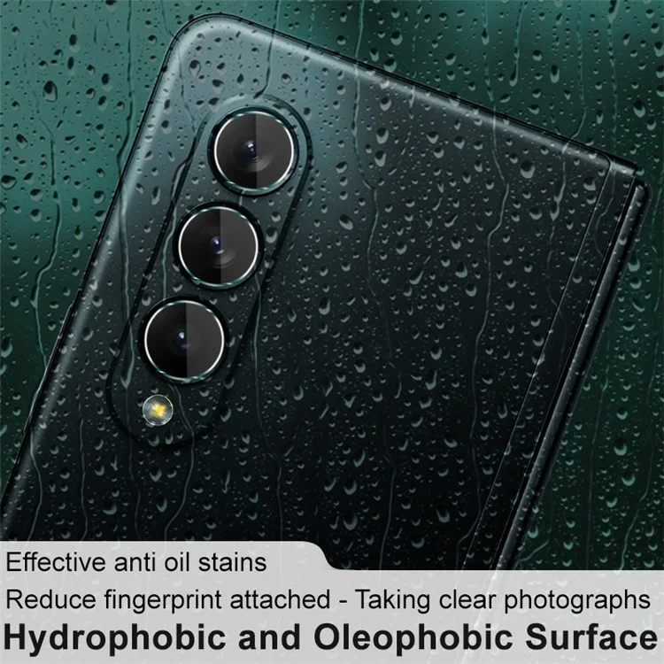IMAK 2 Ensembles de protecteurs d'objectif de caméra en verre trempé à couverture complète pour Samsung Galaxy Z Fold3 5G