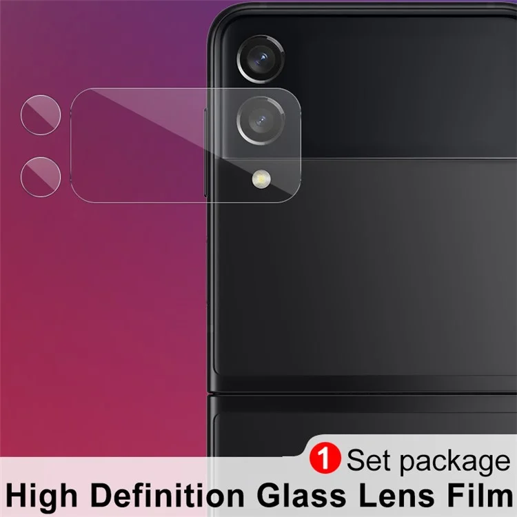 IMAK 1 Set Anti Scratch Ultra Clear Ring Tempered Glass Film Camera Lens Protector per Samsung Galaxy Z Flip3 5G