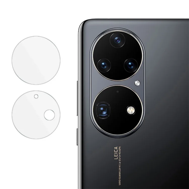 IMAK 1 Set Ultra Clear Round Ring Tempered Glass Rear Camera Lens Protector Film per Huawei P50 Pro