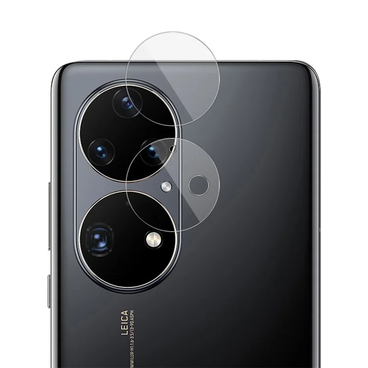 IMAK 1 Set Ultra Clear Round Ring Tempered Glass Rear Camera Lens Protector Film per Huawei P50 Pro