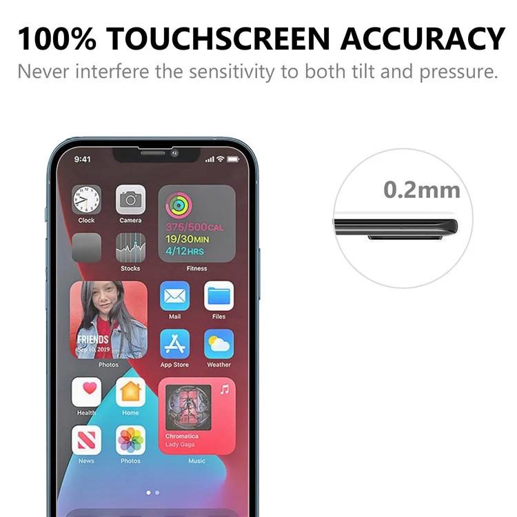 Anti-Scratch 9H Hardness 2.5D Edge Tempered Glass Screen Protector + Back Camera Lens Protector for iPhone 13 mini 5.4 inch
