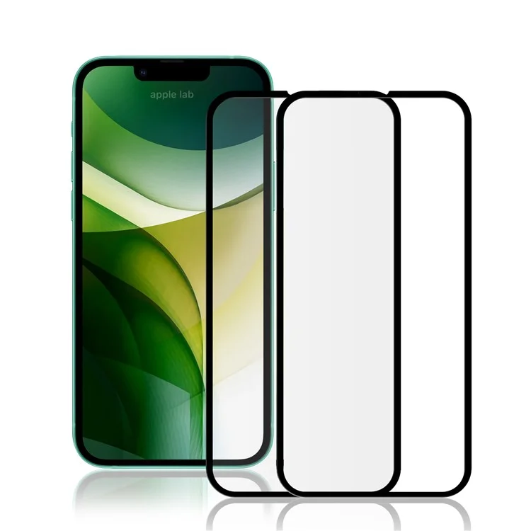 Amorus 2 Stücke Vollkleber Hohe Transparenz Anti-Scratch-Seide-Druck Temperiertes Glas Vollbild-Abdeckung Protector Für IPhone 13 Pro Max. 6.7 Zoll - Schwarz