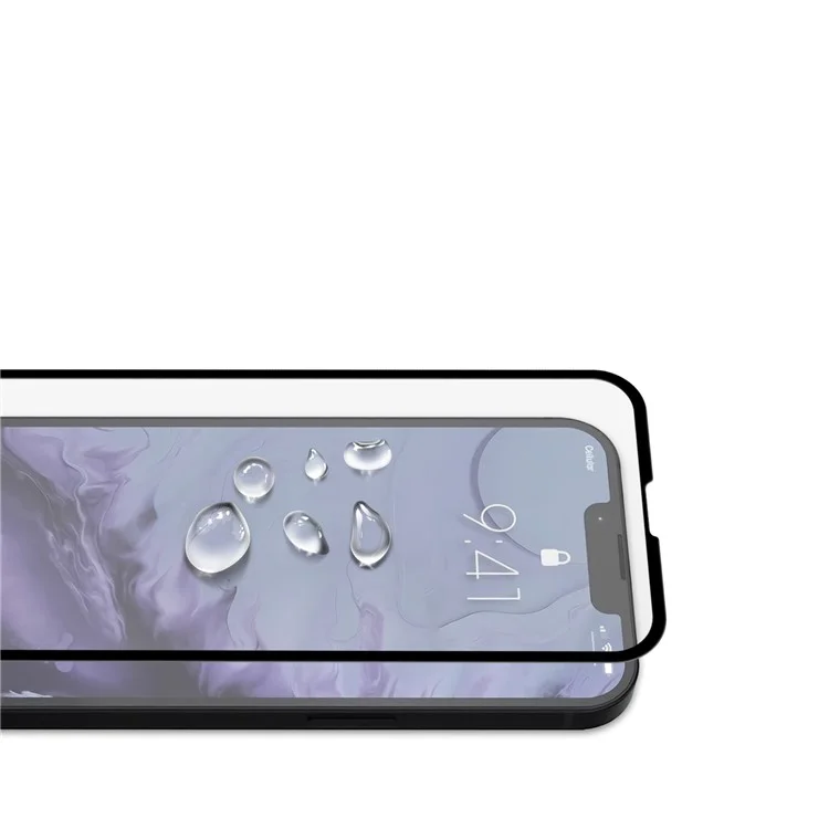 Amorus 2pcs/pack-seidendruck Doppelverteidiger Temperierter Glasfilm Für Iphone 13/13 Pro 6,1 Zoll, Vollkleber Vollkleber Transparenter Anti-explosions-bildschirmschutzschutz - Schwarz