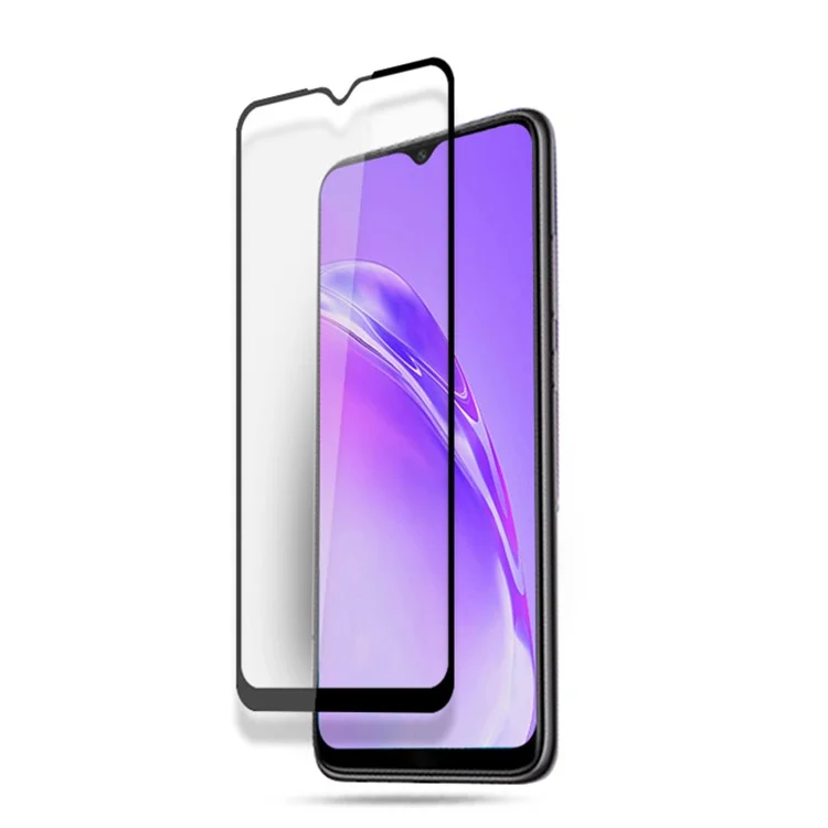 AMORUS Silk Printing Full Glue Tempered Glass Screen Protector for Galaxy A03s (164.2 x 75.9 x 9.1mm) - Black