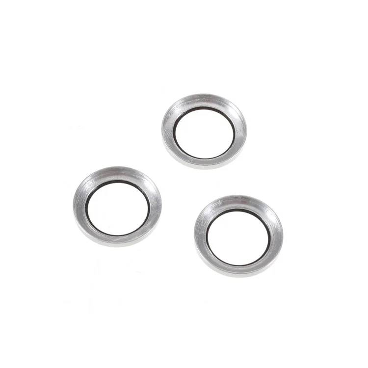 Ensemble de 3 pièces/Pellicule de protection pour l'objectif de l'appareil photo en verre monochrome ultra-clair AGC pour iPhone 13 Pro 6,1 pouces/13 Pro Max 6,7 pouces - Argent