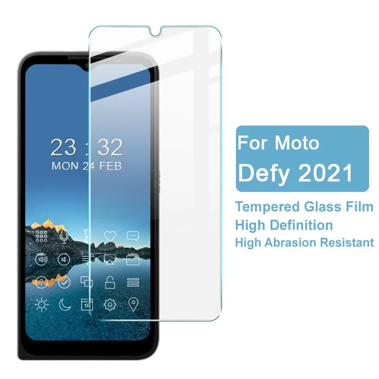 IMAK H Series Anti-scratch HD Tempered Glass Screen Protector Film Guard para Motorola Defy (2021)