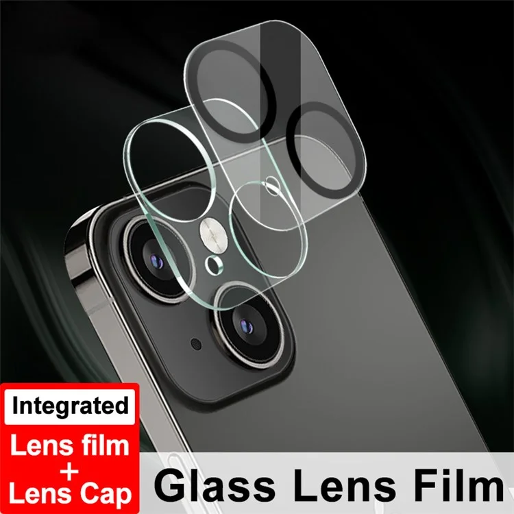 IMAK HD Clear Back Camera Lens Couvercle Film en Verre Trempé + Capulet D'objectif Acrylique Pour Iphone 13 / 13 mini