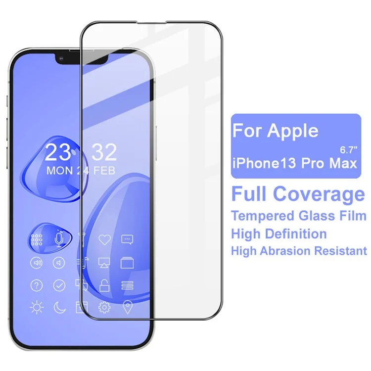 IMAK Pro+ Smooth Clear Abrasion Resistant Full Coverage Full Glue HD Clear AGC Tempered Glass Screen Protector für iPhone 13 Pro Max / 14 Plus